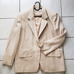 Cream Houndstooth Blazer